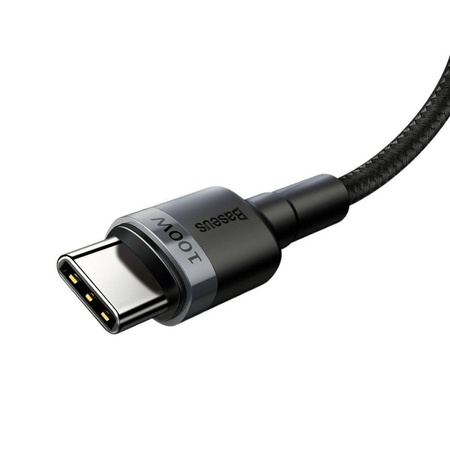 Baseus Cafule nylonowy kabel przewód USB Typ C Power Delivery 2.0 100W 20V 5A 2m szary (CATKLF-ALG1)
