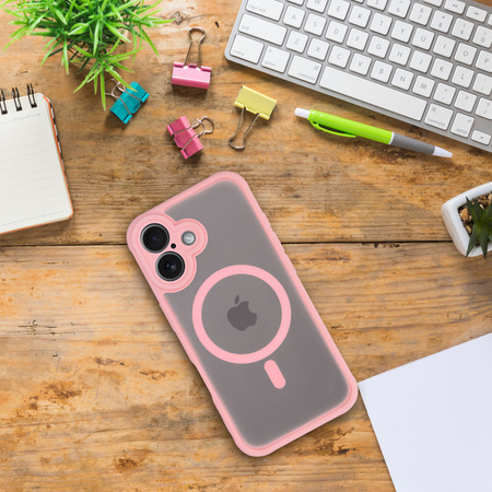 Futerał FULL MATTE MAG COVER kompatybilny z MagSafe do SAMSUNG S25 FE jasny różowy