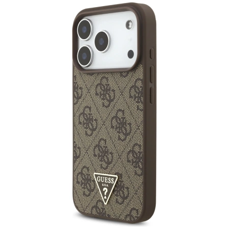 Guess 4G Strap Triangle Logo MagSafe Hülle für iPhone 17 Pro - Braun