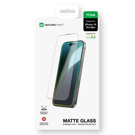 AmazingThing Titan Matte Glass tempered glass for iPhone 16 Pro Max