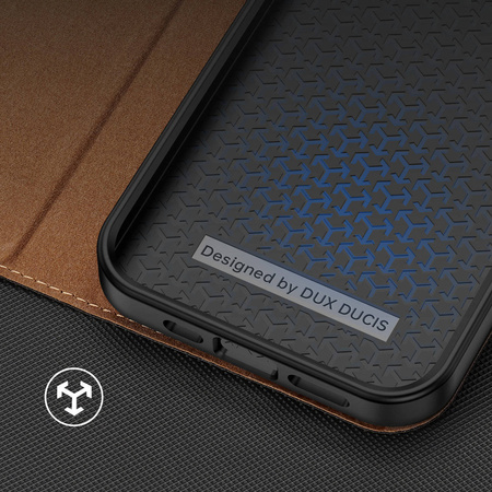 Dux Ducis Skin X2 Hülle für iPhone 14 Plus Hülle mit Magnetklappe braun