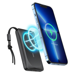 VEGER powerbank 10000 mAh z ładowaniem indukcyjnym kompatybilny z MagSafe PD QC3.0 2A 20W MagOn (VP1151 / W1151) czarny