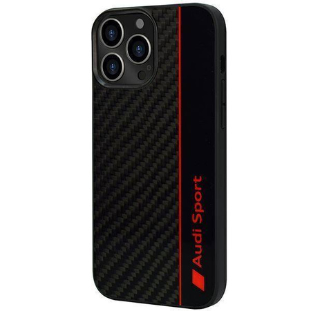 Audi Carbon Fiber Stripe iPhone 13 Pro Max 6.7" black/black hardcase AUS-TPUPCIP13PM-R8/D1-BK