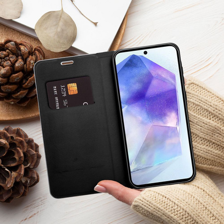 Kabura LUNA Book Carbon do HUAWEI P30 Lite czarny