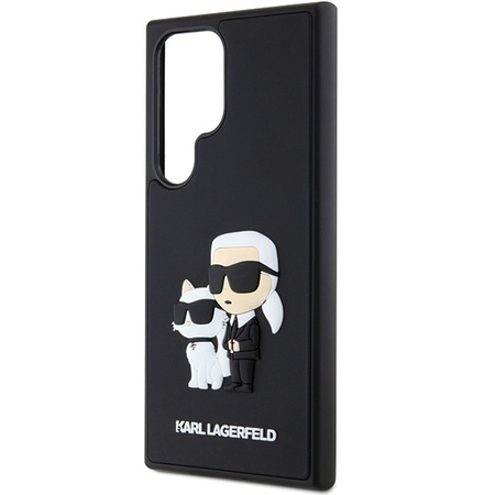 Oryginalne Etui KARL LAGERFELD hardcase 3D Rubber Karl&Choupette KLHCS24L3DRKCNK do Samsung Galaxy S24 Ultra czarny