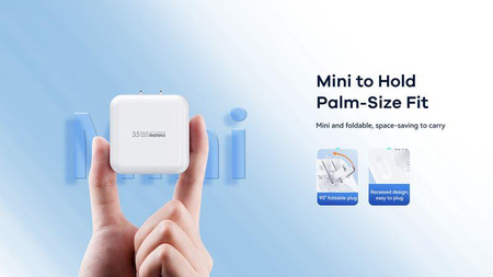 ŁAD SIEC REMAX FIYEO SERIES 35W RP-U87 2xUSB-C PD QC WHITE