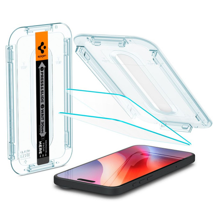 GEHÄRTETES GLAS Spigen GLAS.TR „EZ FIT“ 2ER-PACK IPHONE 15 KLAR