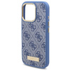 Original Handyhülle IPHONE 16 PRO Guess Hardcase 4G Logo Plate MagSafe (GUHMP16LU4GPRB) blau
