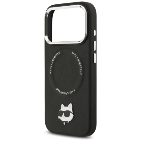 Karl Lagerfeld Choupette Pin MagSafe Case für iPhone 17 Pro Max - Schwarz
