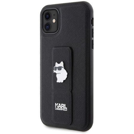 Karl Lagerfeld nakładka do iPhone 11 KLHCN61GSACHPK HC GRIPSTAND SAFFIANO CHOUPETTE PINS czarna