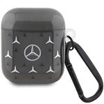 Oryginalne Etui APPLE AIRPODS PRO 1 / 2 Mercedes Cover Large Star Pattern (MEA28DPMGS) czarne