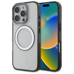 Original Handyhülle IPHONE 16 PRO Mercedes Hardcase Printed Logo MagSafe (MEHMP16L23HUOKC) transparent