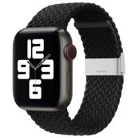 Braided Fabric Strap Bracelet Strap Fabric Band for Apple Watch 38 / 40 / 41 mm - Black
