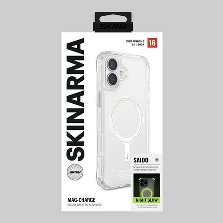 Skinarma etui Saido iPhone 16 6.1"       Magnetic Charging zielony/green (niteglow)