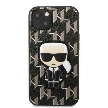 Oryginalne Etui IPHONE 13 MINI Karl Lagerfeld Hardcase Monogram Ikonik Patch czarne