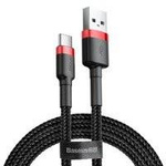 Baseus Cafule Cable - Kabel do ładowania i transmisji danych USB do USB-C 2 A, 2 m (czerwony/czarny)