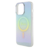 Original Handyhülle APPLE IPHONE 15 PRO MAX Guess Hardcase IML Iridescent MagSafe (GUHMP15XHITSQ) türkis