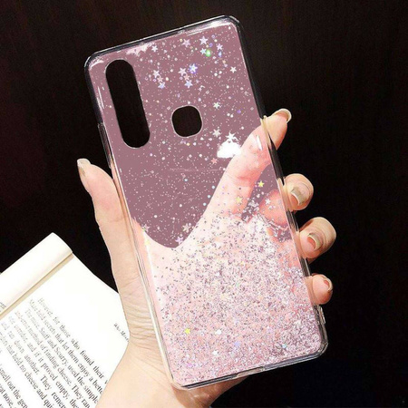 Etui IPHONE 14 PRO Brokat Cekiny Glue Glitter Case różowe