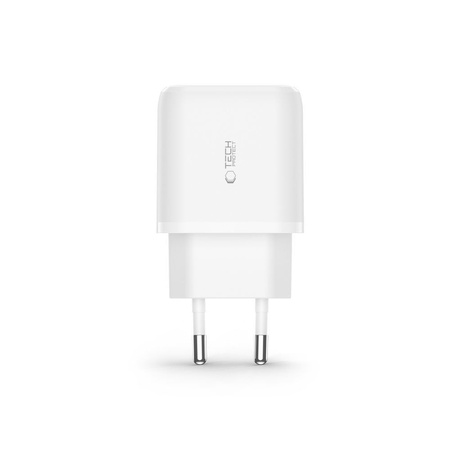 Ładowarka Sieciowa 20W USB QC3.0 + USB-C PD + Kabel USB-C - USB-C Tech-Protect C20W biała