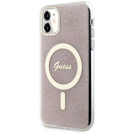 Guess GUHMN61H4STP iPhone 11 6.1" pink/pink Hardcase 4G MagSafe