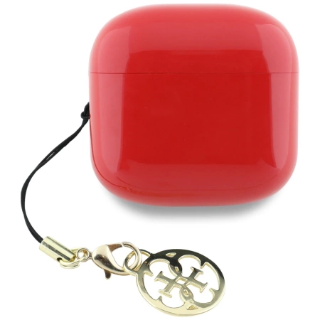 Guess Glossy Effect Printed Classic Logo &amp; Charm TWS headphones - red