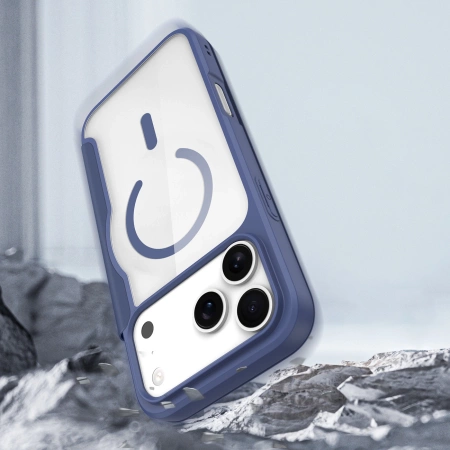 Etui Dux Ducis Skin X Pro na iPhone 17 Pro z portfelem, kompatybilne z MagSafe – niebieskie