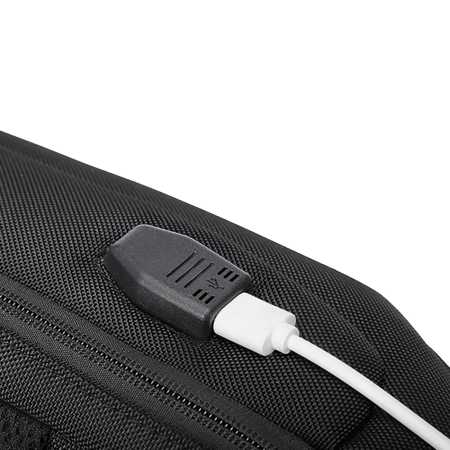 Plecak miejski Wozinsky Premium na jedno ramię, antykradzieżowy z organizerem i USB - czarny