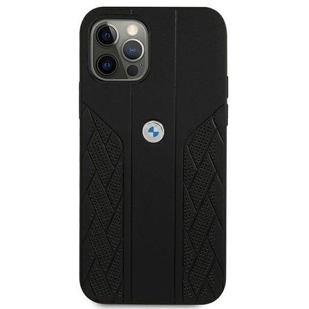 Etui BMW BMHCP12LRSPPK iPhone 12 Pro Max 6,7" czarny/black hardcase Leather Curve Perforate