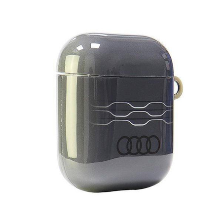 Original Handyhülle APPLE AIRPODS 1 / 2 Audi IML Geometric Pattern Cover (AU-IMLAP-A6/D3-GY) grau