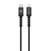 Blavec Kabel Raptor pleciony - Typ C na Lightning - PD 20W 2,4A 0,25 metra (CRA-CL24BG025) czarno-szary