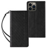 Magnet Strap Case for Samsung Galaxy S23 Flip Wallet Mini Lanyard Stand Black