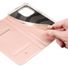 Etui do iPhone 15 Pro pokrowiec z klapką i portfelem Dux Ducis Skin Pro - różowe