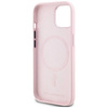 Original Case IPHONE 15 Karl Lagerfeld Hardcase Silicone Shadow Metal Initial MagSafe pink