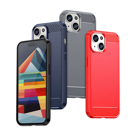 Elastyczne etui wzór karbon do iPhone 15 Carbon Case - czarne