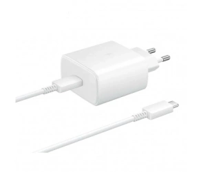 Oryginalna ładowarka sieciowa Samsung 45W + kabel USB-C - USB-C EP-TA845 GP-PTU020SOFWQ Biały (bulk EU)