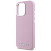 Original Handyhülle IPHONE 16 PRO MAX Karl Lagerfeld Saffiano Full Wrapped Elongated Metal Logo MagSafe rosa