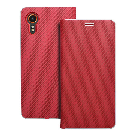 Kabura LUNA Book Carbon do SAMSUNG Xcover 7 czerwony