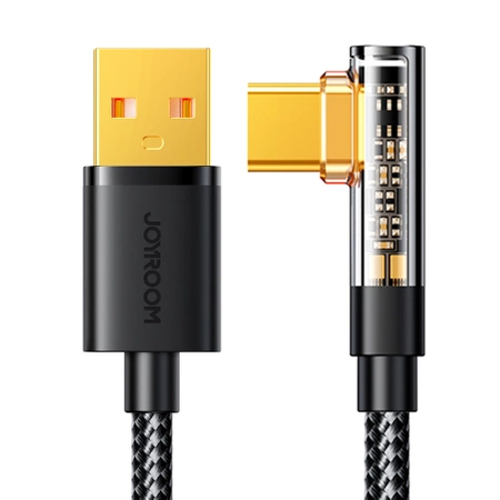 Joyroom USB C Kabel gewinkelt - USB für Schnellladung und Datenübertragung 3A 1,2 m schwarz (S-UC027A6)