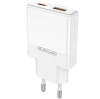 JELLICO wall charger EU57 PD 20W 1xUSB-C + 1xUSB QC3.0 + cable USB-C - Lightning White