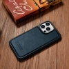 iCarer Leather Oil Wax etui pokryte naturalną skórą do iPhone 14 Pro niebieski (WMI14220718-BU)