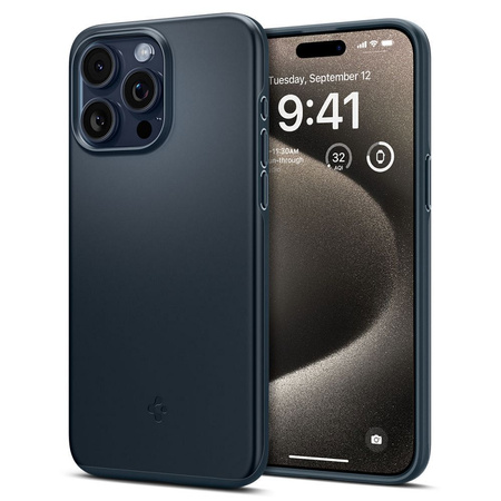Etui Spigen Thin Fit na iPhone 15 Pro Max - czarny metal