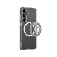 Etui silikonowe AMAZINGTHING Minimal Mag Case z pierścieniem magnetycznym i ringiem magnetycznym do Samsung Galaxy S25 - przezroczyste