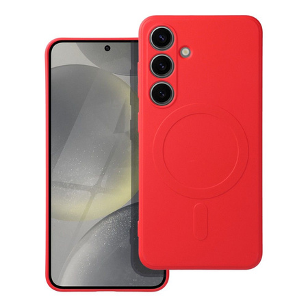 Futerał SILICONE MAG COVER kompatybilny z MagSafe do SAMSUNG S25 FE czerwony
