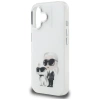Etui Karl Lagerfeld IML Aquarelle Karl & Choupette & Logo na iPhone 16 - białe