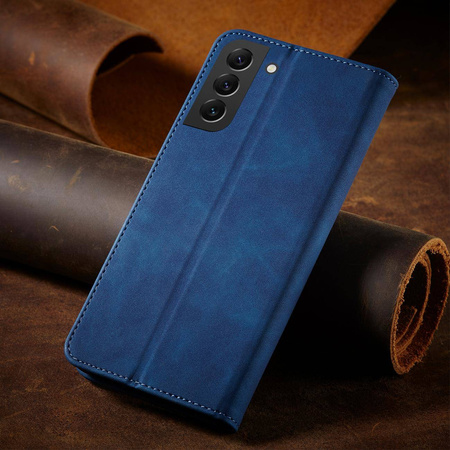 Magnet Fancy Case etui do Samsung Galaxy S22+ (S22 Plus) pokrowiec portfel na karty kartę podstawka niebieski