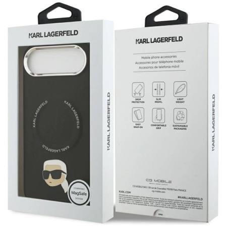 Karl Lagerfeld Karl Pin MagSafe Hülle für iPhone Air – Schwarz
