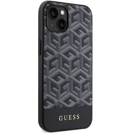 Original Handyhülle IPHONE 13 / 14 / 15 Guess Hardcase IML 4G MagSafe (GUHMP15SHGCFSEK) schwarz