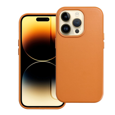 Futerał LEATHER MAG COVER kompatybilny z MagSafe do IPHONE 16 Plus pomarańczowy