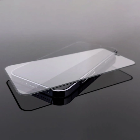Wozinsky Set aus 2x Super Durable Full Glue Tempered Glass Vollbild mit Rahmenhülle für iPhone 13 Pro Max Schwarz