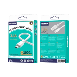 JELLICO kabel B15 Micro 3.1A 1M Biały